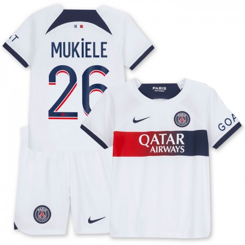 Fotballtrøye Paris Saint-Germain Mukiele 26 Bortedrakt 2023-24 Kortermet - Barn(+ Shorts) Fotballtrøye Paris Saint-Germain Mukiele 26 Bortedrakt 2023-24 Kortermet - Barn(+ Shorts)